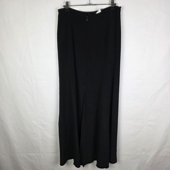 ARMANI COLLEZIONI ITALY 8 BLACK SILK CHIFFON FRILLED HEM SKIRT Witchy Whimsigoth - Picture 2 of 6